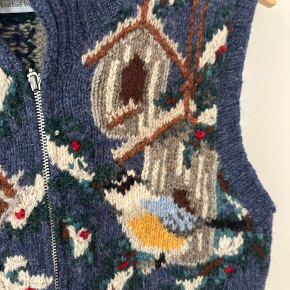 Vintage 100% Wool Bird Unisex Vest Mens Small / Womens' Large - Picture 5 of 7